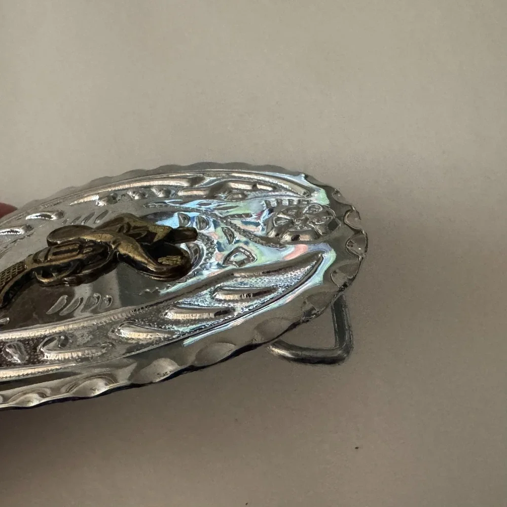 Cowboy Hat‎ Revolver Gun Western Style Belt Buckle